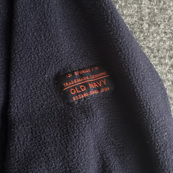 OLD NAVY Mens Navy Blue Fleece Quarter Zip Pullover Sweatshirt XXL - Picture 2 of 4